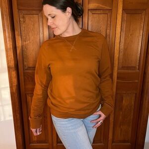 Vintage Lands' End Boyfriend Sweatshirt Relaxed Fit Cotton Classic Basic Sz M